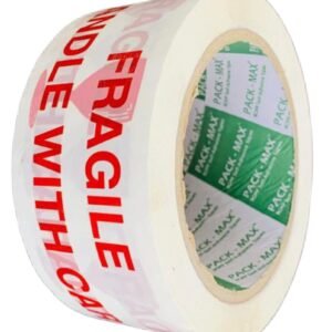 Fragile Handle With Care White & Red Printed Tape - 2 Inch x 100 Mtrs - Wine Glass Logo