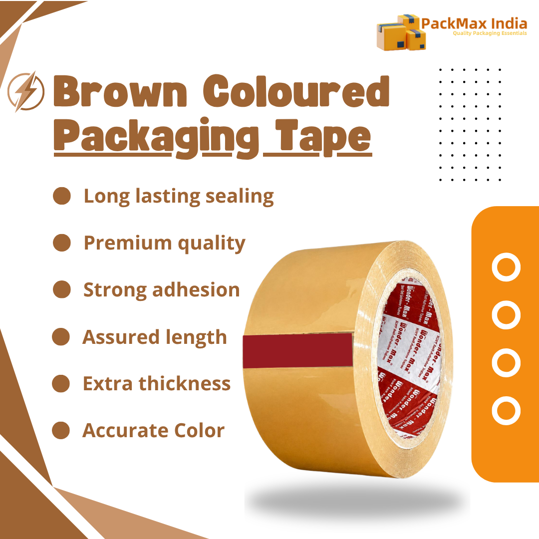 WonderMax® BOPP Brown (2 inch x 100 mtrs) High-Strength Cello Packing Tape, For Home, Office, Industrial, Ecommerce box Packaging, Decorating & DIY - Image 3