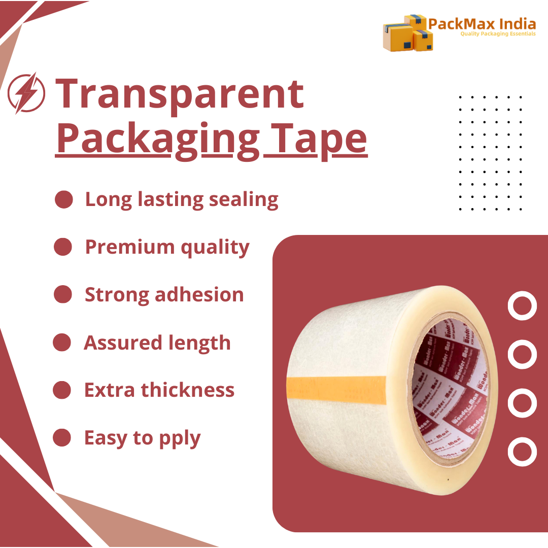 WonderMax® BOPP Transparent (3 inch x 100 mtrs) High-Strength Cello Packing Tape, For Home, Office, Industrial, Ecommerce box Packaging, Decorating & DIY - Image 2