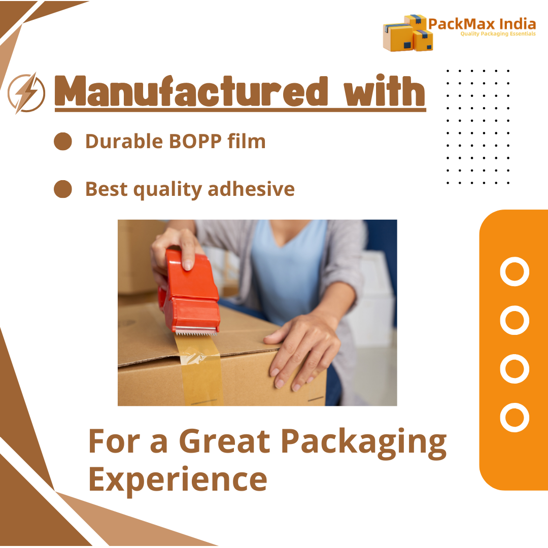 WonderMax® BOPP Brown (2 inch x 100 mtrs) High-Strength Cello Packing Tape, For Home, Office, Industrial, Ecommerce box Packaging, Decorating & DIY - Image 4